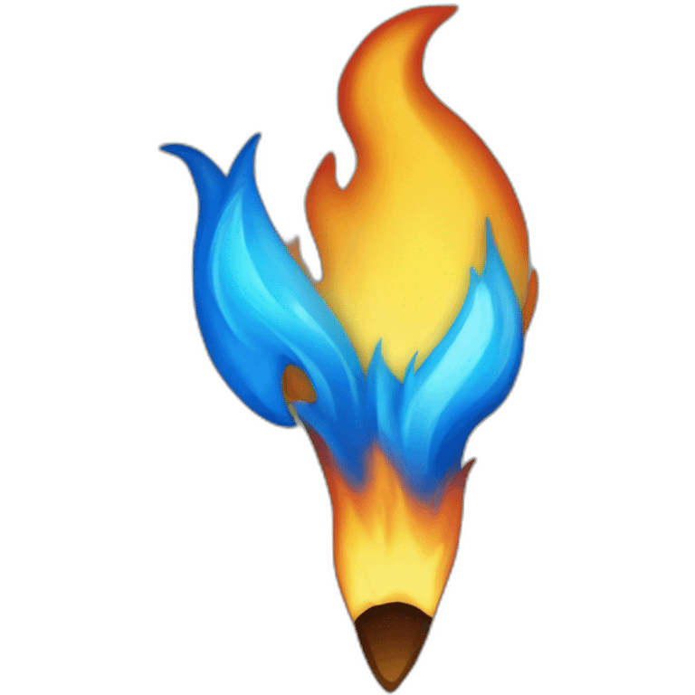 Flama de fuego color azul  emoji