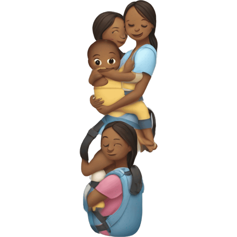 Mom baby carrier emoji