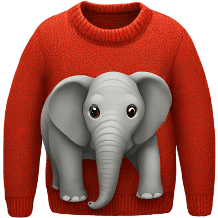 Elephant in a red sweater emoji