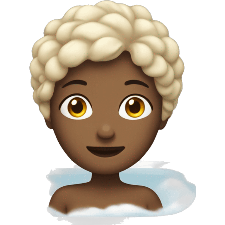 Woman cozy in bath emoji