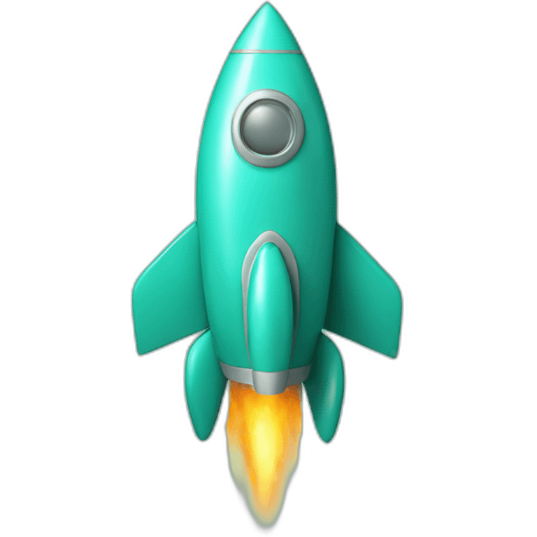 cute rocket turquoise emoji