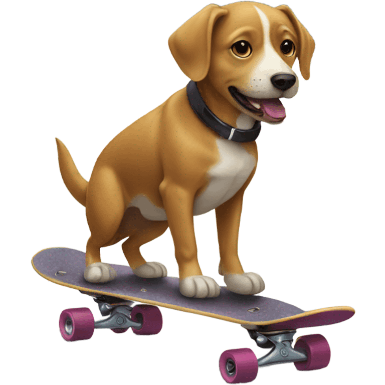 Dog riding skateboard emoji