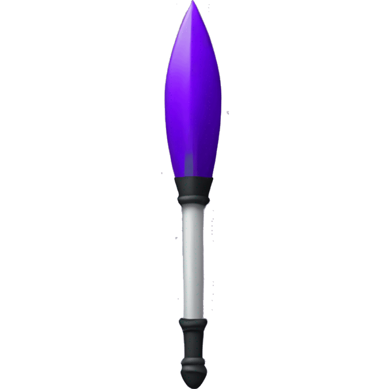 purple spear, with black balde emoji