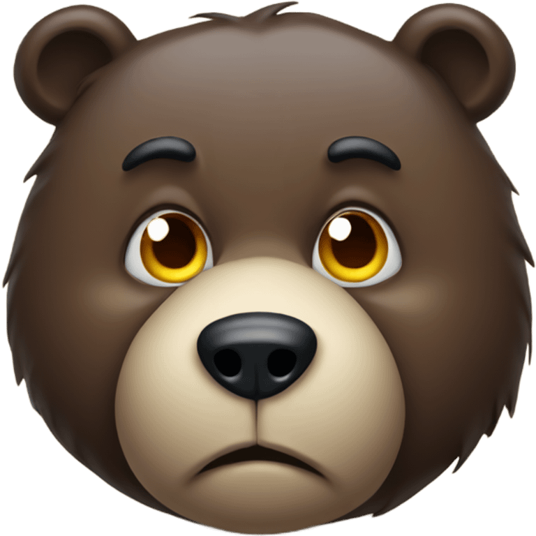 bear with fart and angry envy face  emoji