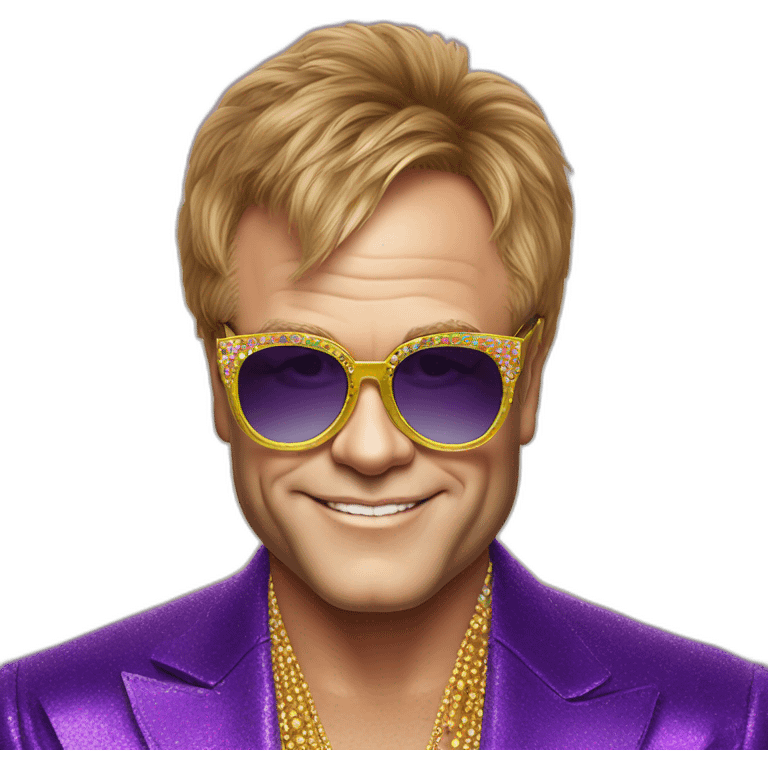 elton john in oversized square sunglasses for mardi gras emoji