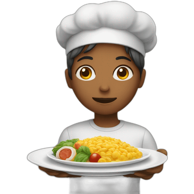 person looking at a plate of food emoji