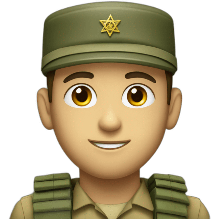 Israeli defense forces soldier with Jewish star emoji