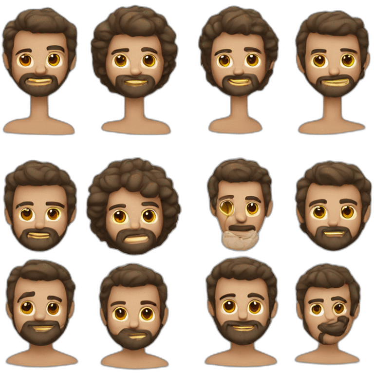 Hombre sin cabello y barba de leñador emoji