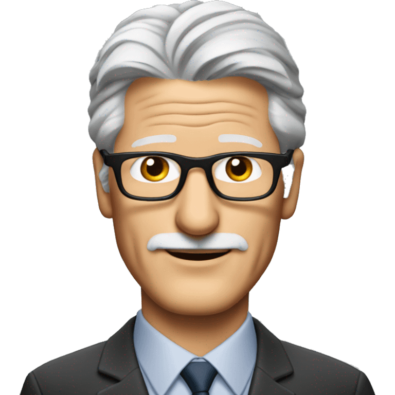 Richard Gere with barely grey hair, beard and glasses emoji