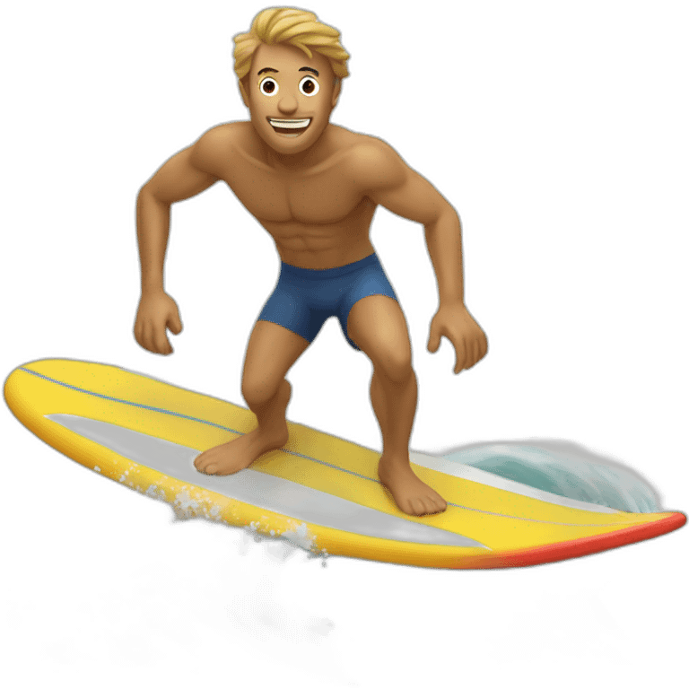 Man surf on a white biard emoji