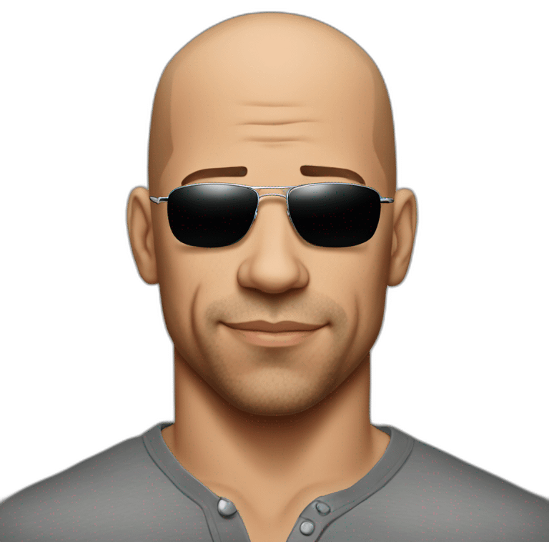 vin diesel cartoon wearing henley  emoji