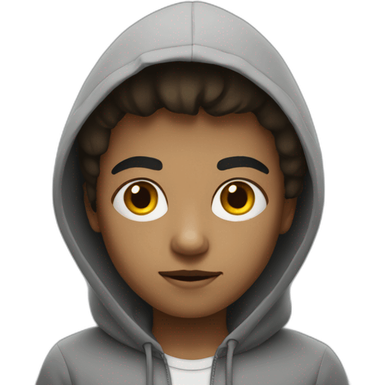 boy with black eyes and hoodie emoji