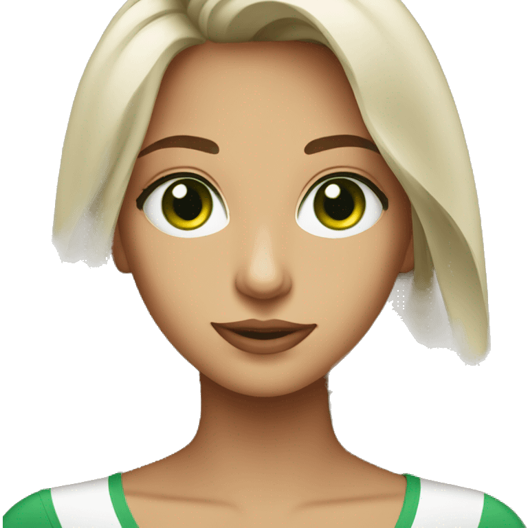 Italian young woman green eyes emoji