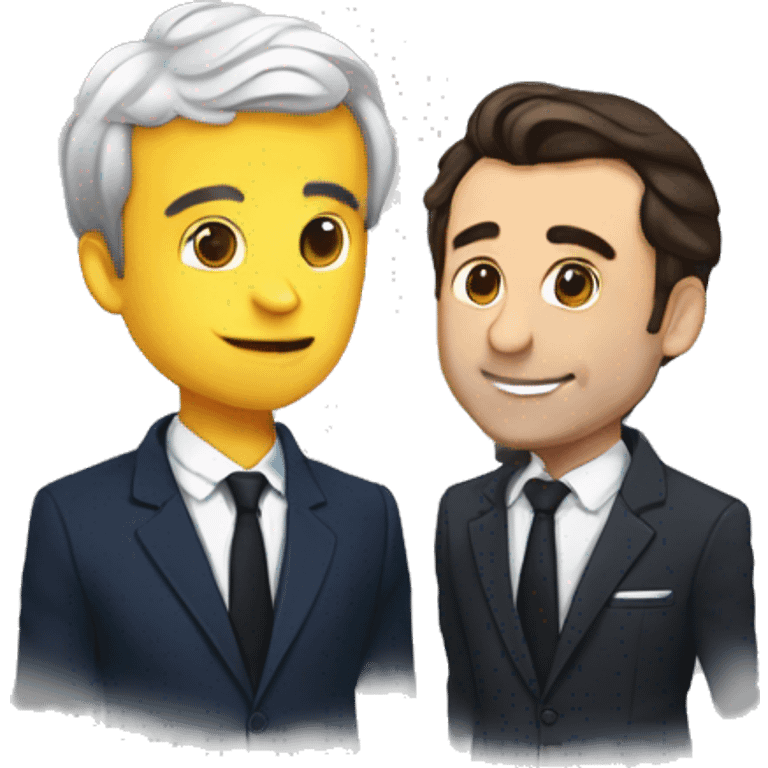 Macron qui fait un baiser à Gabriel Attal emoji