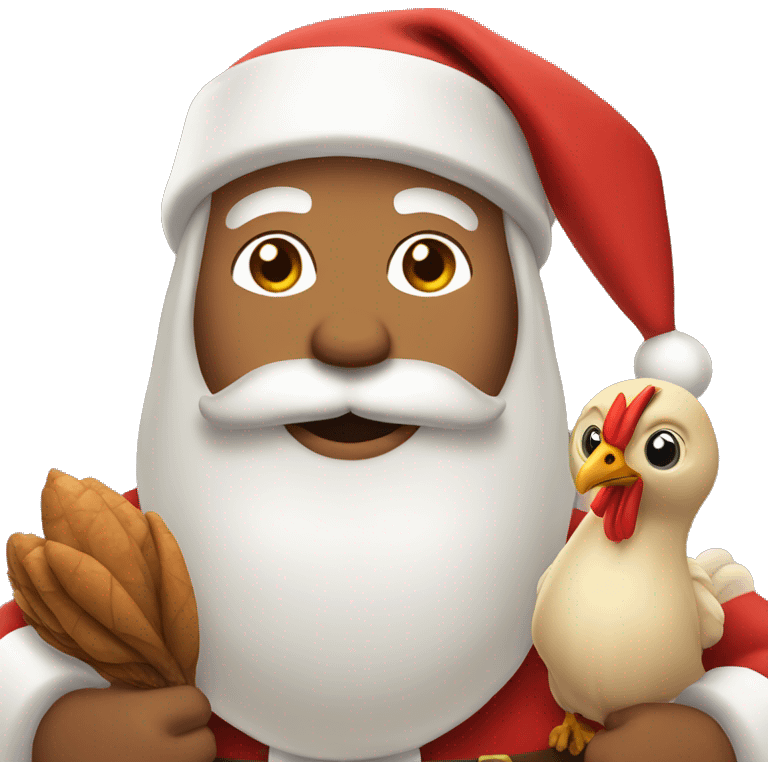 Filipino Santa with a pet turkey emoji