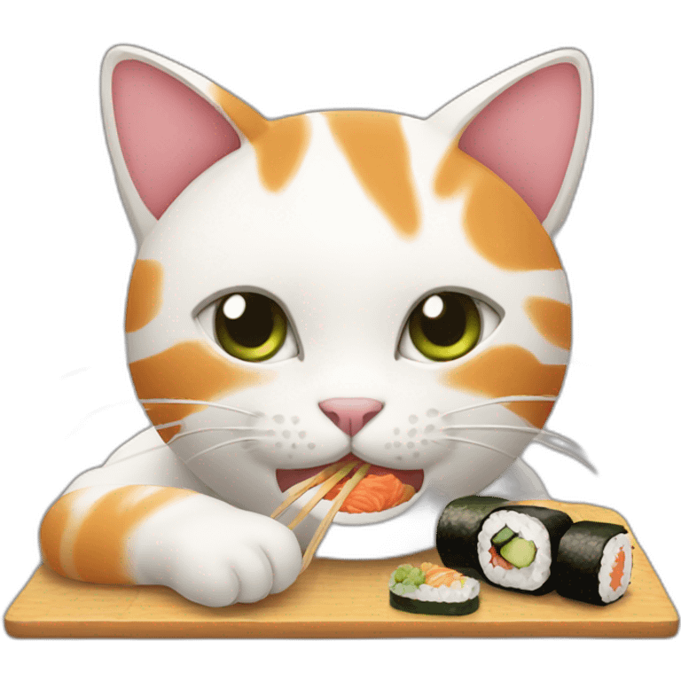 cat eating sushi emoji