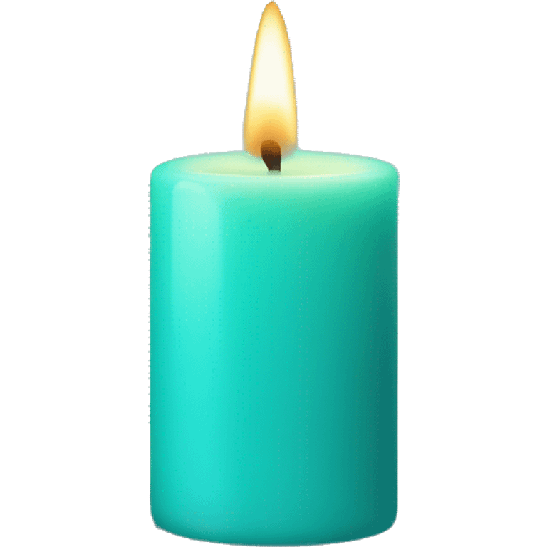 Turquoise coloured candle emoji