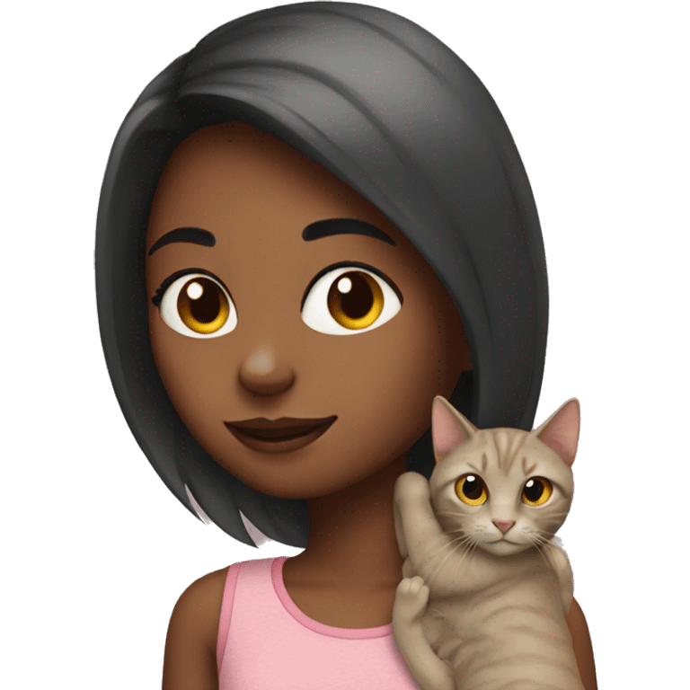 girl with cat  emoji