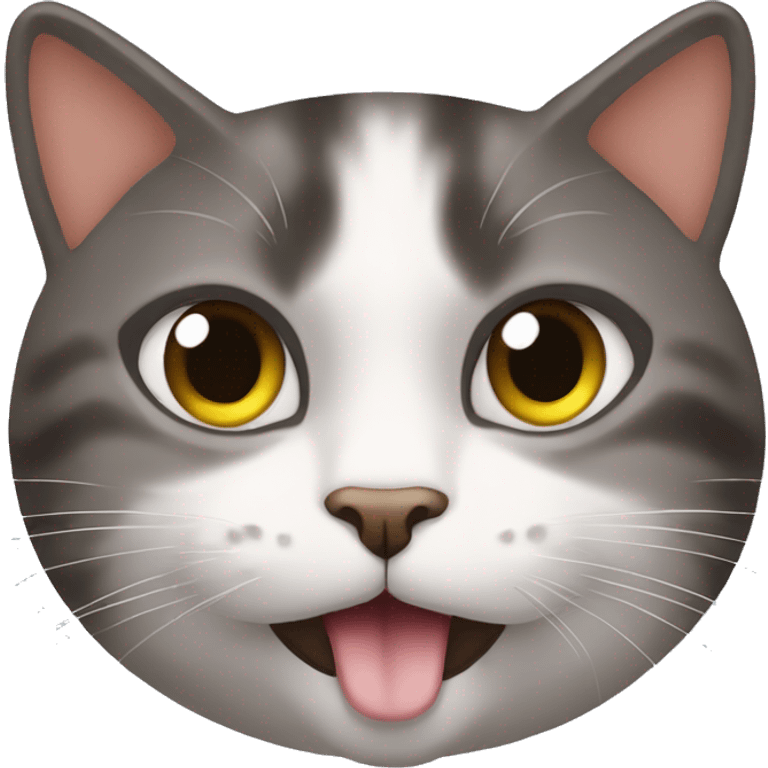 Chat qui mange des pattes emoji