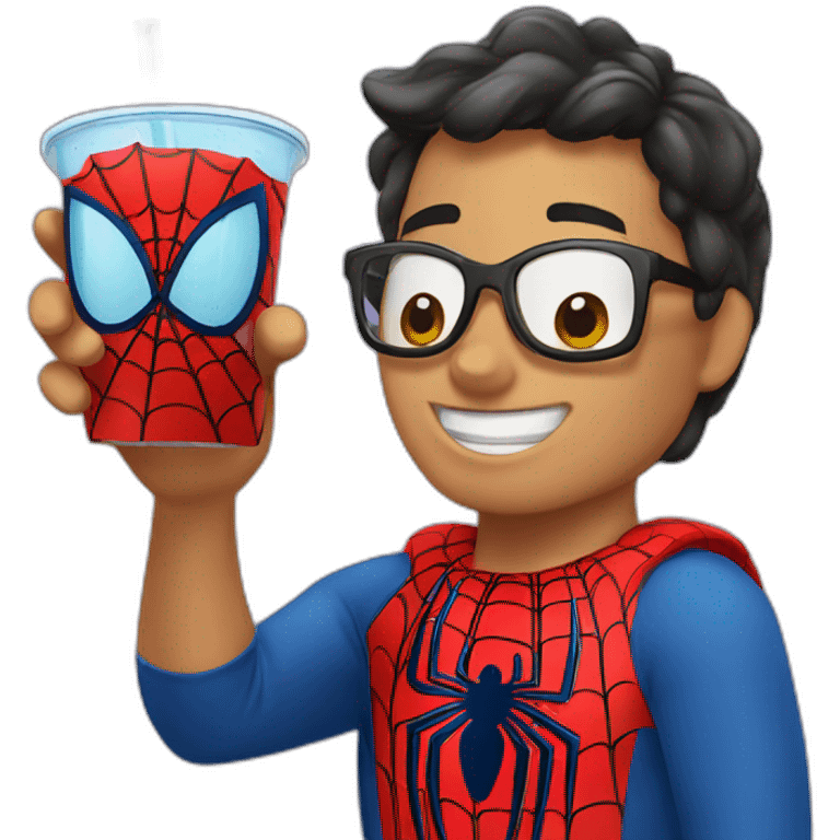 Spiderman drink water emoji