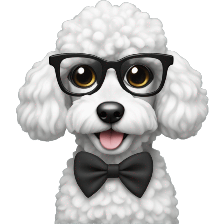 poodle with black glasses emoji