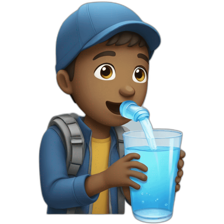 Boy drinking water  emoji