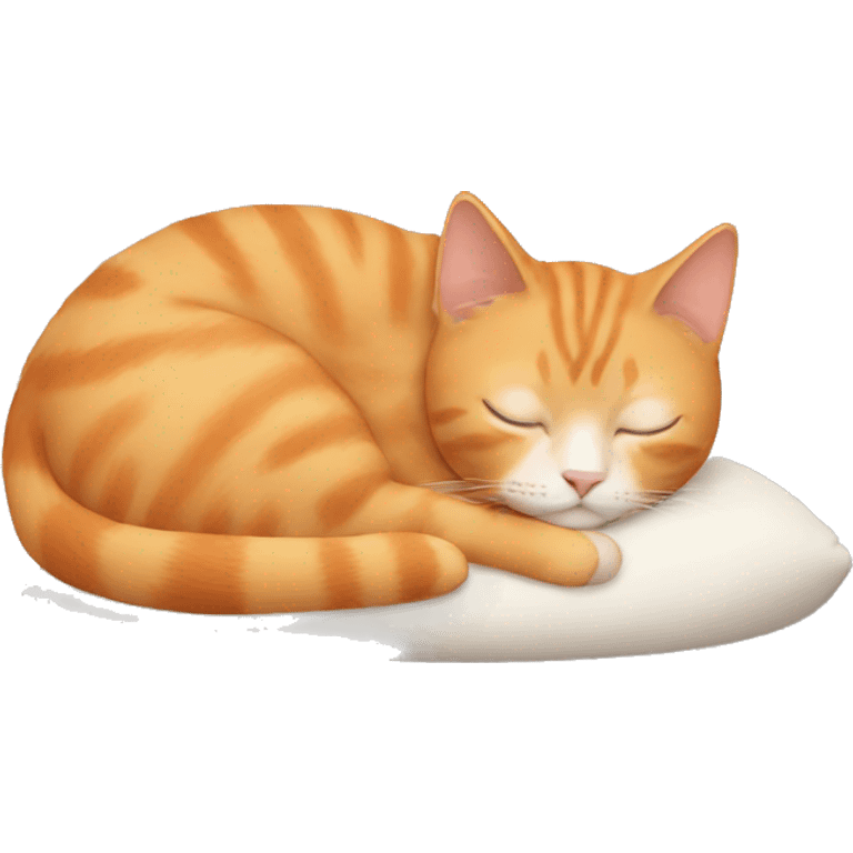 Beige cat sleeping with short orange hair girl emoji