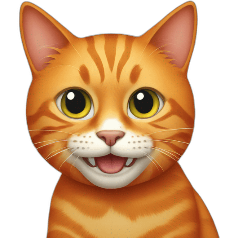 Crazy orange cat emoji