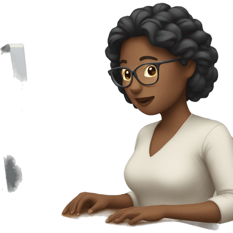 woman works with computer emoji