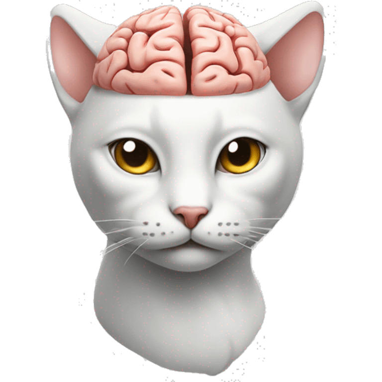 cat with a brain outside emoji