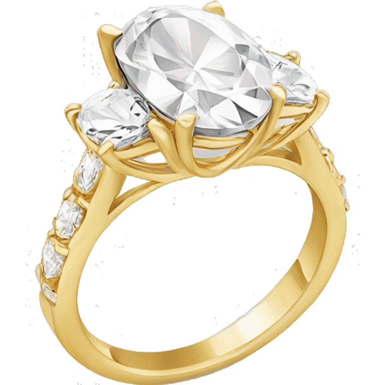 Gold oval diamond engagement ring emoji