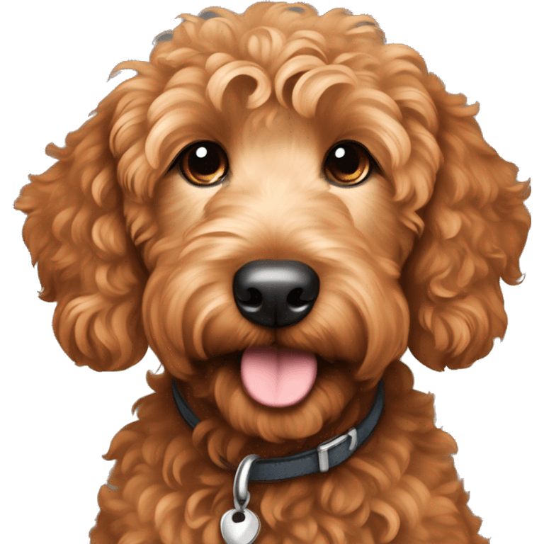 Curly Copper colored Goldendoodle pup emoji