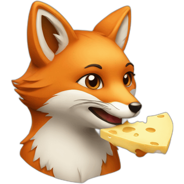 Fox eating Cheese emoji