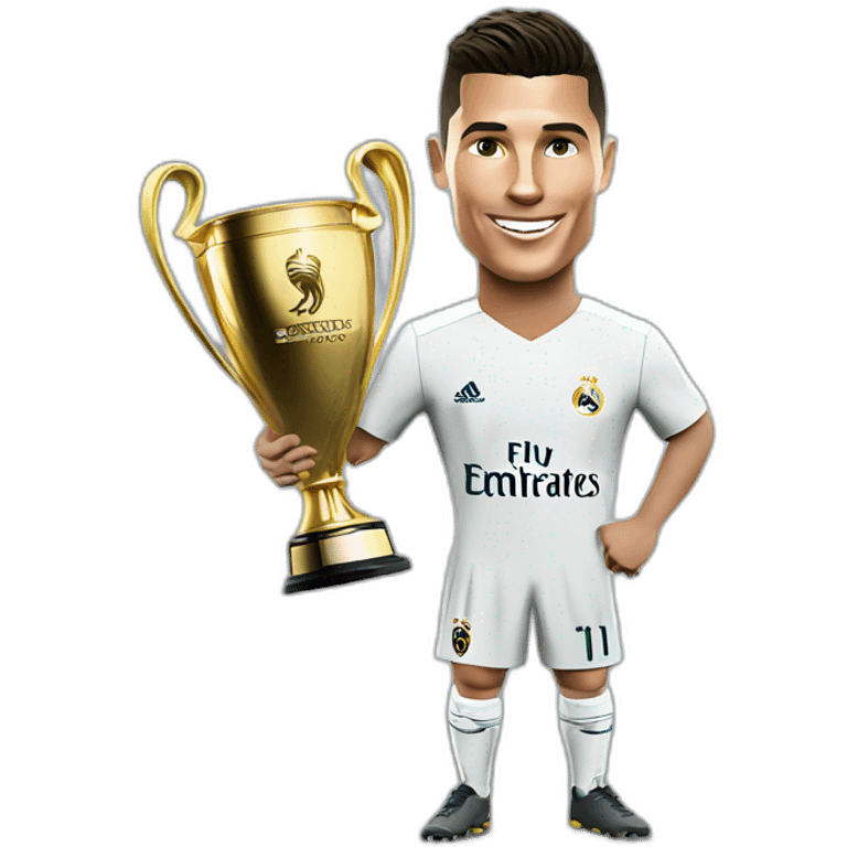 Cristiano ronaldo with ucl trophy emoji