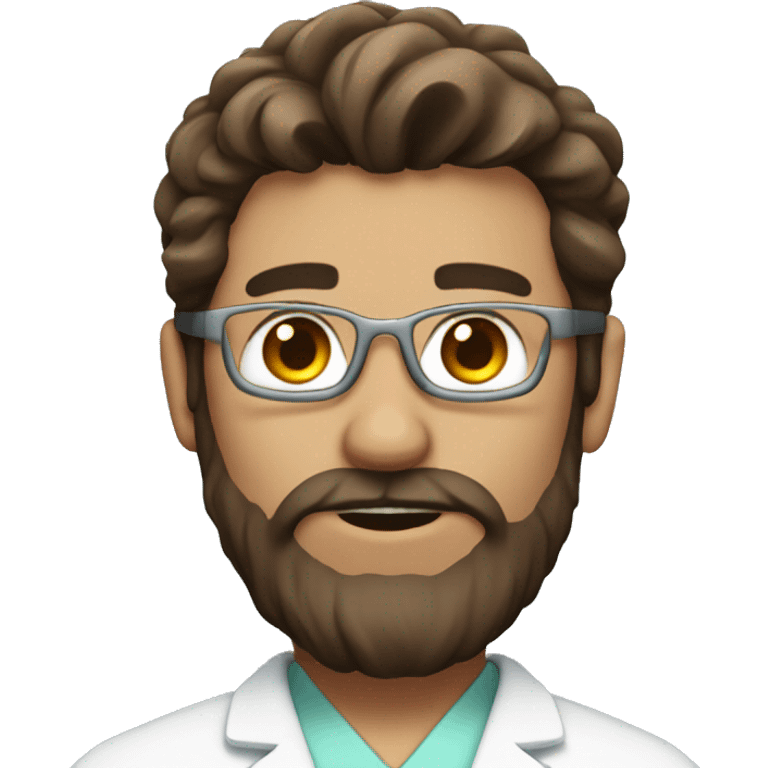 Surgeon with brown hair and big beard emoji