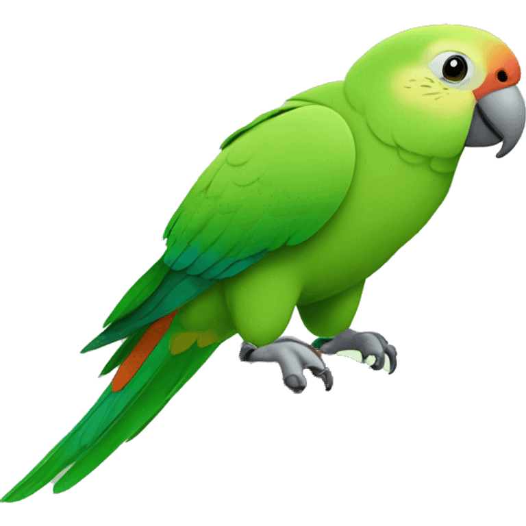 Green quaker parrot happy emoji