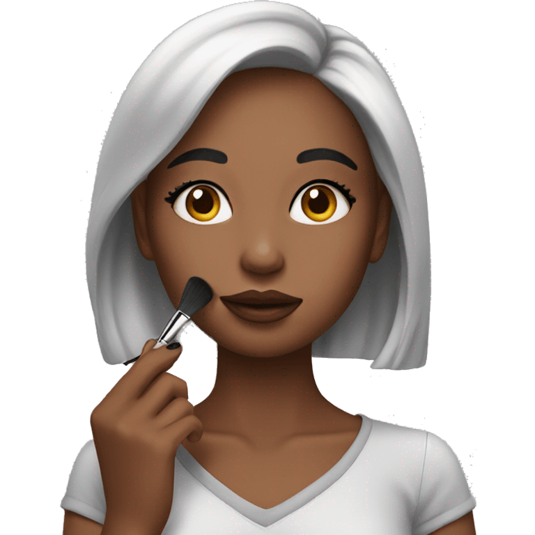 Girl doing makeup emoji