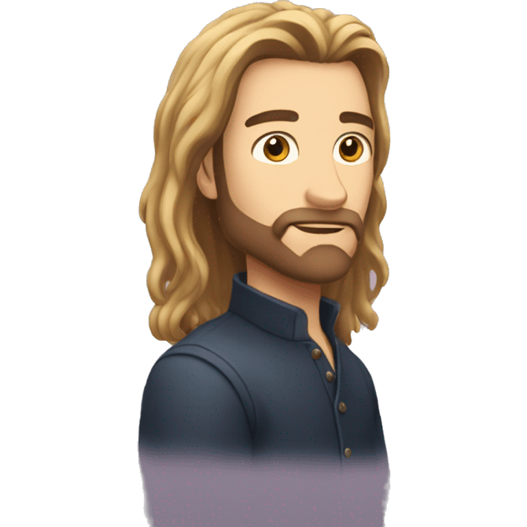 mysterious long hair solo male emoji