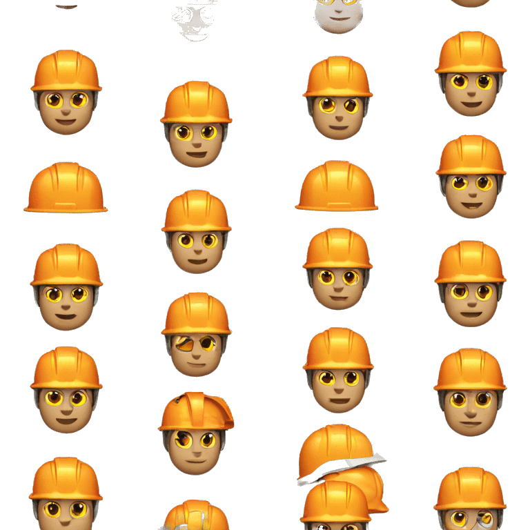 builder with orange squares, with a yellow builder safety helmet  emoji