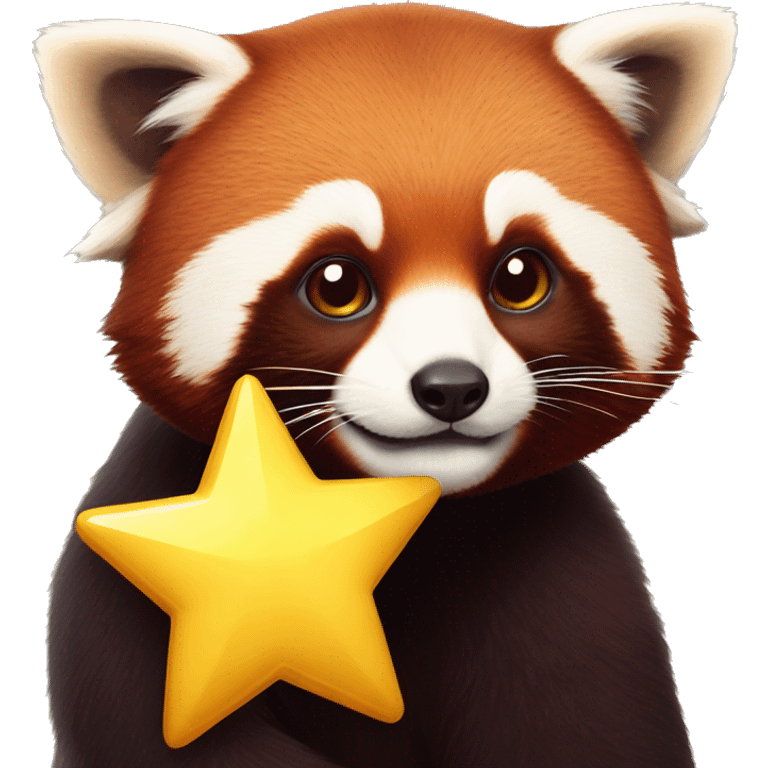 red panda with a yellow star emoji