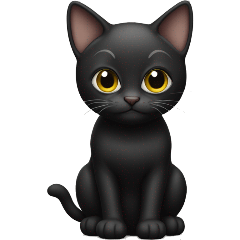 dark (not black) taby cat (not fat, big eyes) being playful , full body emoji