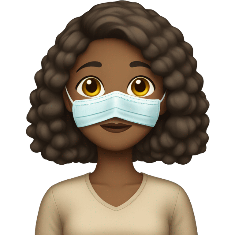 a brown girl wearing a face mask  emoji