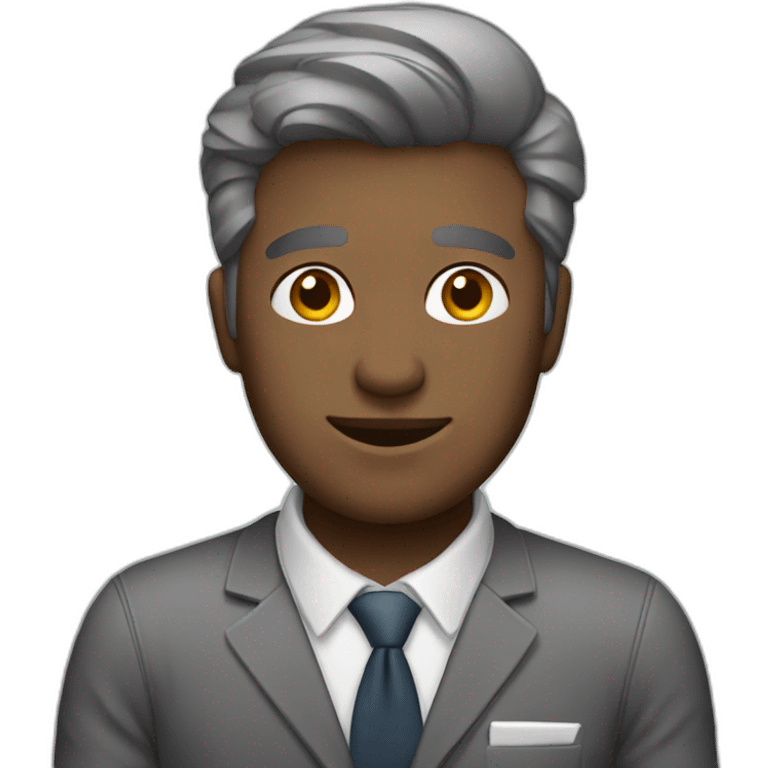 Gray Man working in the office emoji