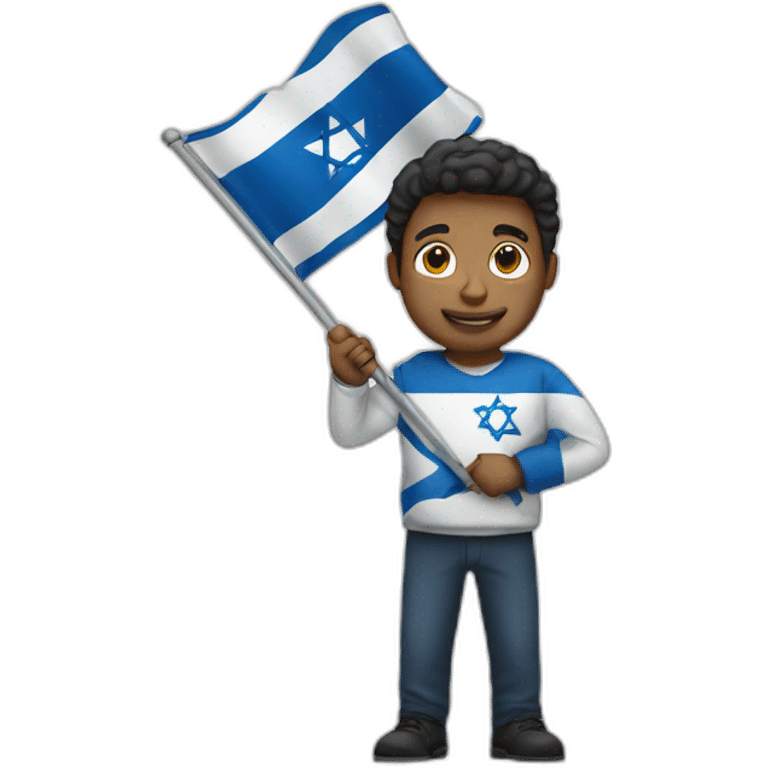 man holding israel flag emoji