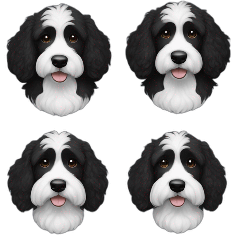 all-black-laberdoodle-dog-with-white-patch-on-chest emoji