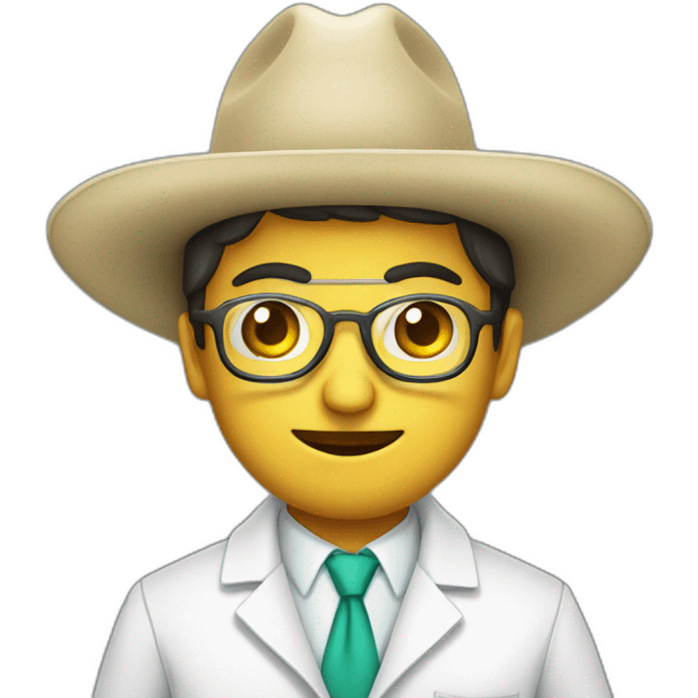 scientist in a labcoat and a mexican sombrero emoji