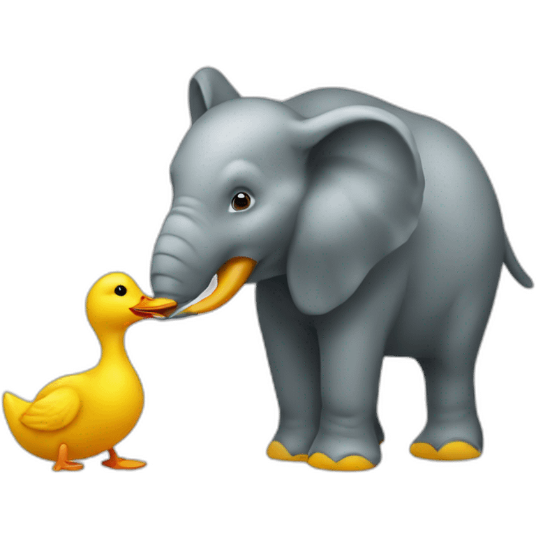 duck eating an elephant emoji