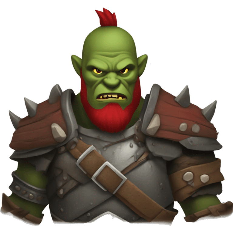 armored orc berserker with red beard & mohican emoji