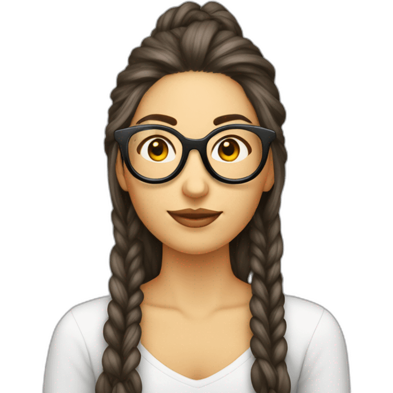 mujer pelo largo gafas con espagueti emoji