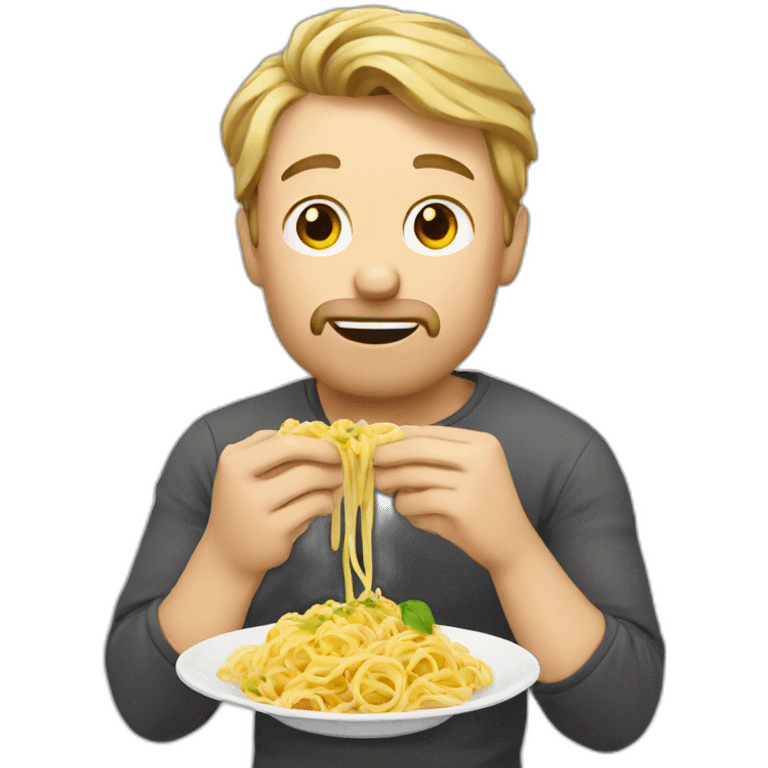 finnish man eating pasta emoji